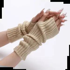 핸드워머 겨울 필수템 차가운손 넓은 골지 하프 니트 암워머