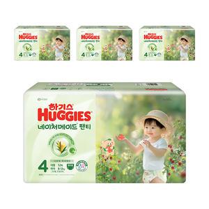 하기스 NEW 네이처메이드 팬티형 기저귀, 4단계 여아용 52매, 4팩, 1개(208매)
