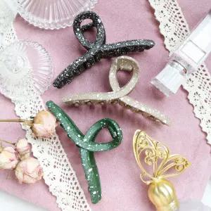 솔리드톤 무광 꼬임 달마시안 중형 집게핀(6colors)