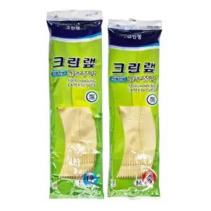 M-L 무침 장갑 크린랩 엠보싱 식품용 아이보리 김장 고무장갑 식당