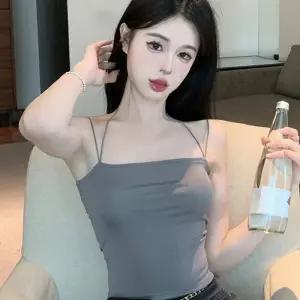 여성 캡내장 크롭 끈 디자인 민소매나시 LK-NS02