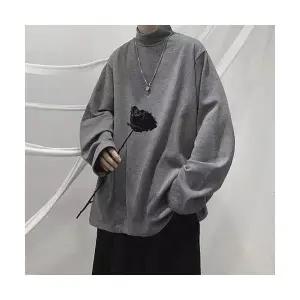 남성용 폴라티 솔리드 반폴라 긴팔티셔츠 봄가을 상의 KS3