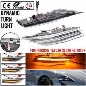 포르쉐 타이칸 4S 세단 2020 업 앞 범퍼 다이나믹 LED 펜더 사이드 마커 라이트, 자동 방향 지시등, 점멸기