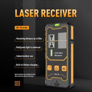 레이저 레벨용 수신기 50m/164ft 작동 범위 이중 수평 버블 펄스 라인 녹색/빨간색 빔 감지기