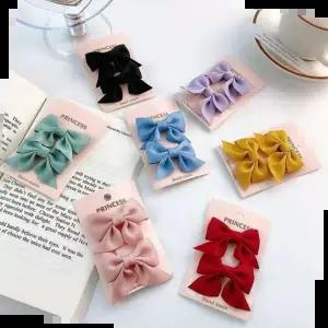 다양한 색상리본 헤어 집게핀 URD-218