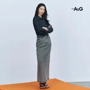 더엣지 26SS 커브드 데님 스커트벨트2203766