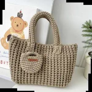 체인스트랩버킷백 여성토트백 니트백 미니파우치 포함 겨울 손가방