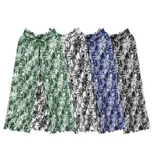 플랜트 뱀부 플리츠 프릴 와이드 팬츠 찰랑이는 바지