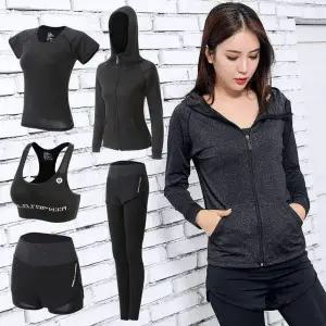 여자 GO13TB76 5종 브라탑 반바지 레깅스 집업 스포츠웨어 세트