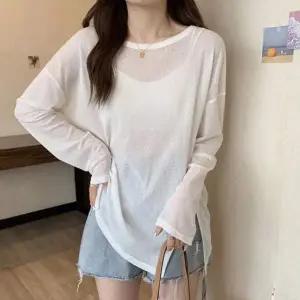 여자 FR14FV34 4컬러 봄 여름 가을 루즈핏 시스루티셔츠 라운드