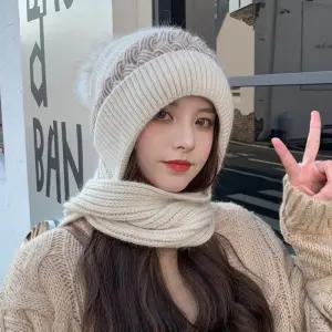 투톤 트위스트 머플러 비니 ELM-154