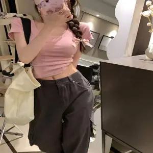 여성 KB70GH85 6컬러 딥 U넥 무지 심플 캡소매 크롭 반팔티셔츠