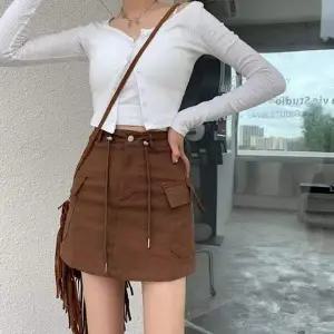 여성 JK45LX03 3컬러 가을 무드 빈티지 미니 레트로 카고치마