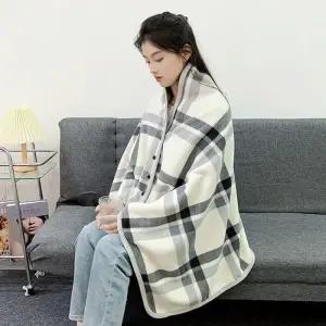 양면 방한 무릎 수면 망토 극세사 어깨 담요 포근한