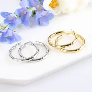 [콩심팥심]시후주얼리 5cm 볼드 심플 링 써지컬스틸 귀걸이 TN038E 가는귀걸이