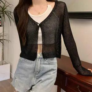 간절기 TM02RK37 심플 데일리 여성 그물망 나시 긴팔 가디건