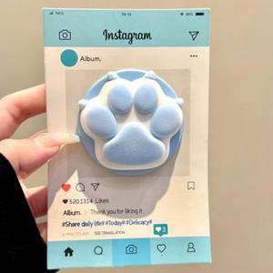 귀여운 3D 핑크 고양이 발자국 자석 핸드폰 거치대 핑거 링 그립톡 소녀용 17용 15 16 아이폰