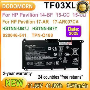 HP 파빌리온 14-BF 14-bf033TX 15-CC 5-CD000NG 17-AR HSTNN-UB7J TPN-Q188용 새 TF03XL 노트북 배터리
