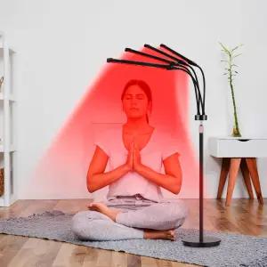 신체용 바닥 적색광 테라피 업그레이드된 180LED 660 850 940 적외선 램프 밝기 및 조절 가능한 높이 5개