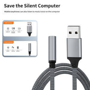 USB-3.5mm 오디오 잭 어댑터 헤드셋/마이크 외장 스테레오 사운드 카드 15CM