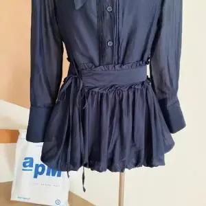 마르소 여성미니스커트 프렌치 긴팔 셔츠 원피스 초가을 벌룬 스커트 힛템