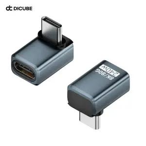 [디큐브] USB-C 타입 8K 암수 어댑터 OTG젠더 PD 240W 최대 80Gbps ㄱ자형 미니