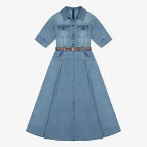 세이브존04 벨티드 버튼업 데님 원피스  BKOKE25820
