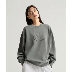 챔피온 CHAMPION C로고 피그먼트 오버핏 스웨트셔츠 Green CHPU252KBSW014GN 677114