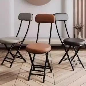 접이식 쿠션 의자 보조 가정용 학원 접이식 등받이 의자 간이 휴대용 피크닉 테라스 낚시 좌식 캠핑 간편