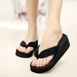 비치쪼리통굽슬리퍼 NF553043 리본 통굽 여름 수영장 여름슬리