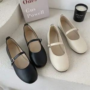 여자 FE525256 큐빅 버클 트렌드 메리제인 플랫슈즈 데일리 직