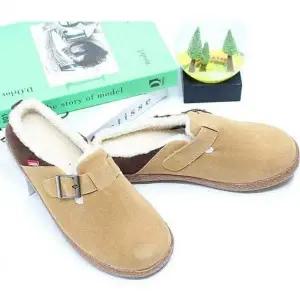 남여 KX822270 버클 디테일 구성 방한 슬리퍼 겨울 양털 신발