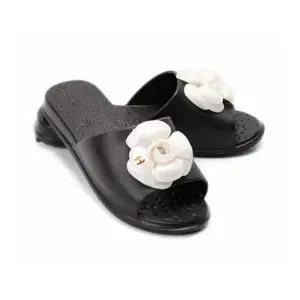 플라워 DQ864080 거실화 거실화 슬리퍼 블랙 신우