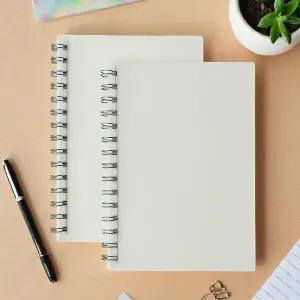 투명커버 A5 심플 무지 노트 2p세트 스프링 줄노트 투