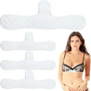 피리우오 4피스 코튼 브라 라이너 재사용 가능한 가슴 밑 땀 흡수용 패드 흡수