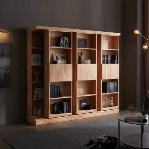 원목 슬라이딩 2400 이중책장