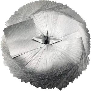 100 종이접기 종이 100장 은색 구름 패턴 3x3인치 사각형 접이식 펄 코팅 크레인 스크랩북 종이(슬리버)