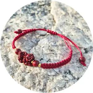 꾹상점3  베이직 루미나D 비휴 팔찌 경면주사 매듭 끈 재물운 액막이 패션