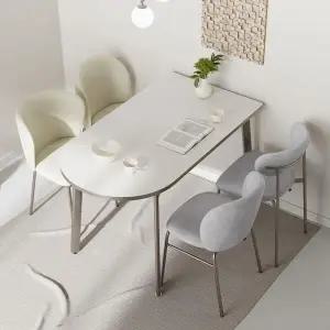 /마전동상회 반타원 식탁테이블 무광 프레임 화이트 식탁 1200