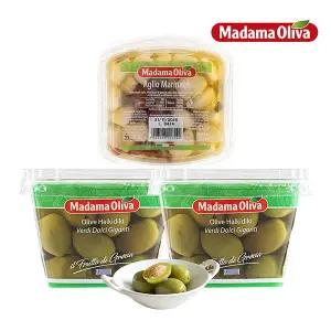 (냉장)마다마 그린 자이언트 할키디키 올리브 480g x2개 + 마늘절임 300g x1개