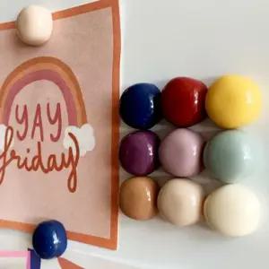 유광 원형 9p 마그넷 자석 냉장고 깔끔한 디자인 데일리 필수템