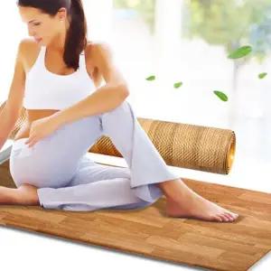 pvc 요가 매트 두꺼운 탄성 대형 우드 요가 매트 실내 층간소음 미끄럼 실내용 확장 길이 체조 방지 홈짐