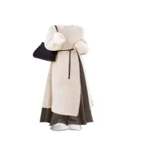 슬림핏 가을 세트 여성 플러스 사이즈 드레스 레이어드용 스웨터 포함 착용감 모던한 디자인