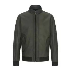 [페라로밀라노](정가1390000원) 남성 봄간절기 크리스탈누벅 리얼양가죽 투톤컬러 블루종 점퍼 AM0ELT351