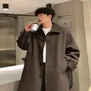 가을 봄 캐주얼 남친 심플데일리룩 코트 트렌디 칼라 트렌치 하프기장 OOTD3