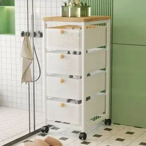 이동식 서랍형 틈새 주방 바퀴 3단 4단 수납랙 트롤리