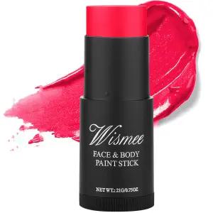 비스미 핑크 아이 블랙 UV 네온 페이스 페인트 스틱 - 무독성 오일 기반 페인팅 고색소 할로윈 특수 효과