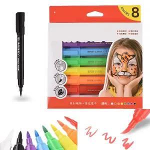 페이스 페인팅 파인 팁 마커 임시 가짜 타투 펜 8 컬러 카와이 바디 아트 페인트 키트 재미있는 멋진 10대