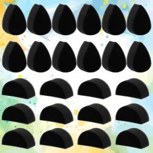 LXUEJIE 24PCS 페이스 페인팅 스펀지 블랙 고밀도 성인용 꽃잎 반원형 페인트 아트 워크 바디 크리스마스