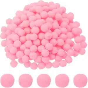 공예용 파티킬 0.3인치 폼폼 소형 모자 크리스마스 아트용 미니 퍼프볼 벌크 고탄성 퍼지볼 핑크
